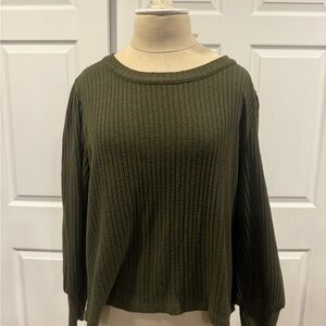 Madewell Textured Knit Sweater in Olive